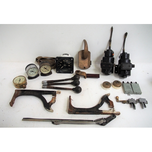 199 - London Transport, quantity of 1938 tube stock fixtures & fittings including Smith speedometer, press... 