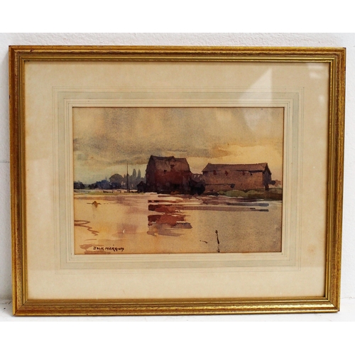 205 - Original framed & glazed watercolour by Jack Merriott of Woodbridge Tidal Mill Suffolk, as commissio... 