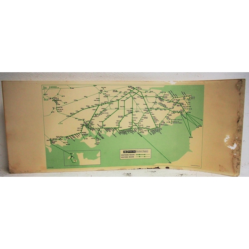 240 - Southern Electric carriage map, BR(S) same (4), BR(W) same on card (1961), SR & LMS hard cover binde... 