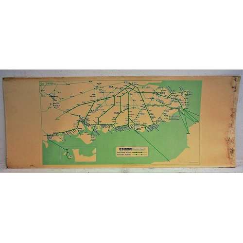 240 - Southern Electric carriage map, BR(S) same (4), BR(W) same on card (1961), SR & LMS hard cover binde... 