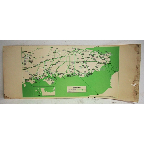 240 - Southern Electric carriage map, BR(S) same (4), BR(W) same on card (1961), SR & LMS hard cover binde... 