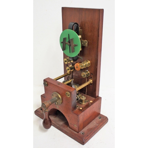 243 - Great Eastern Railway telegraph instrument, needle free moving, brass circuit frame on R/H of case, ... 