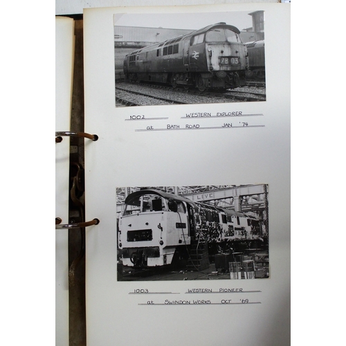 246 - Western Class 52 Diesel Hydraulic album - most of the class represented by a B&W postcard. (Dispatch... 