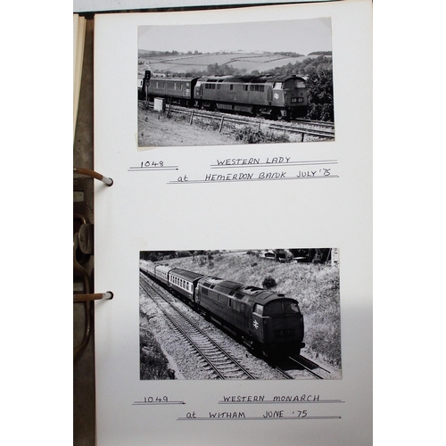 246 - Western Class 52 Diesel Hydraulic album - most of the class represented by a B&W postcard. (Dispatch... 