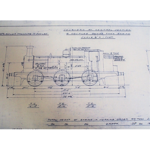 254 - Four volumes of British Railways (Southern Region) locomotive plans - fascinating detailed data draw... 