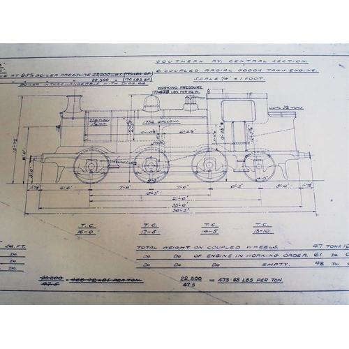 254 - Four volumes of British Railways (Southern Region) locomotive plans - fascinating detailed data draw... 