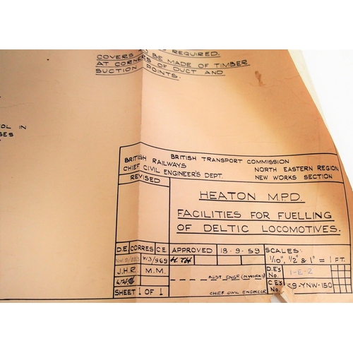 258 - Selection of rolled plans & sections - Greensfield Engine Shed (accommodation for Pacific type engin... 