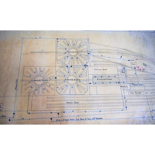 258 - Selection of rolled plans & sections - Greensfield Engine Shed (accommodation for Pacific type engin... 