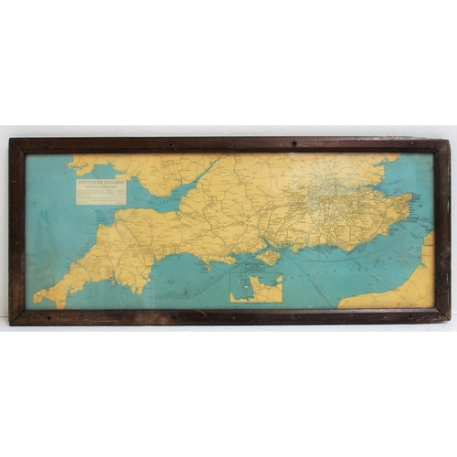 379 - Southern Railway carriage system map in original frame 27