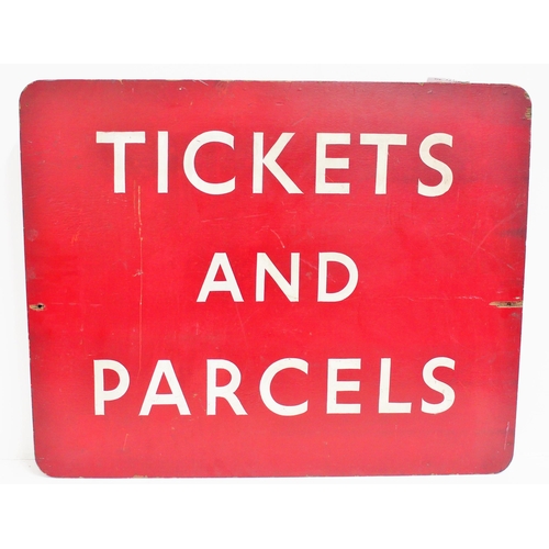 404 - British Railways (Midland) double sided sign written wooden/board notice 