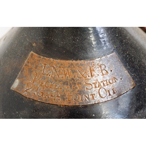 420 - London North Western Railway brass plated oil can 