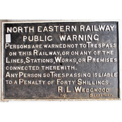 481 - North Eastern Railway C/I trespass notice (TPNE101), 36