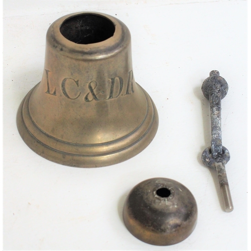 492 - London Chatham & Dover Railway cast brass bell, attractive hand engraving, bell stands 5