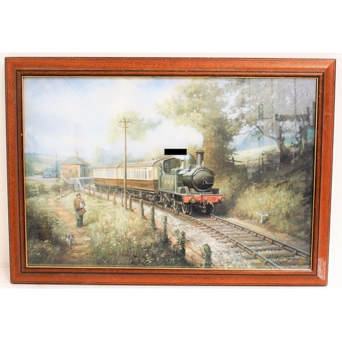 498 - Framed & glazed prints & original painting of signal box. (5) (Dispatch by Mailboxes/Collect from Ba... 