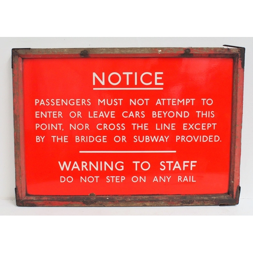 68 - London Passenger Transport/Underground framed enamel notice 