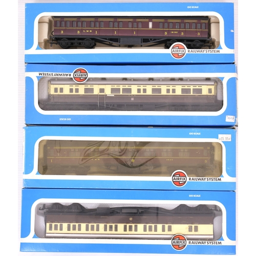 124 - Boxed coaches (x12) and wagons (x13). (25)