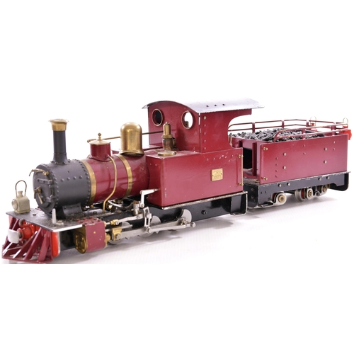 158 - 45mm gauge live steam loco and 8 wheel bogie tender by WHH Models, fully accessible backhead with us... 