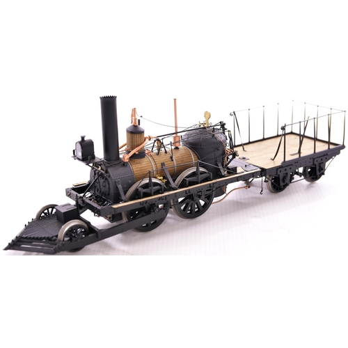 160 - Gauge '1' Fine Art Models SN No 37 of 139. Circa 1831, Stephenson 0-4-0 locomotive and 4 wheeled ten... 