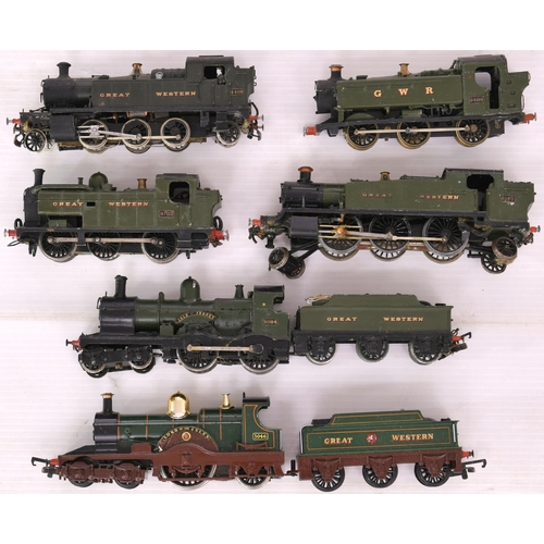 293 - '00' gauge kit built locos, GWR, + one Triang, 2 rail electric. Generally fair to good. (6)