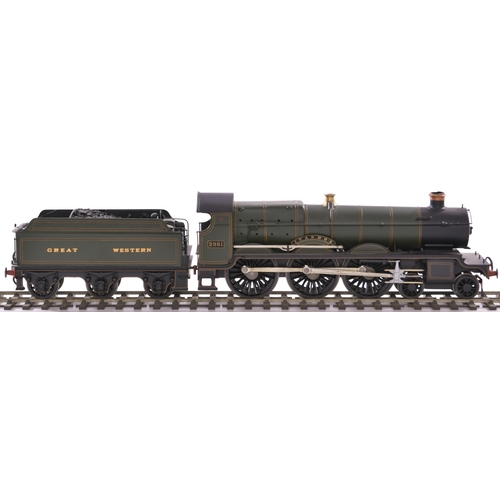 327 - '0' gauge GW Saint Class kit built 4-6-0 steam loco and tender 'Ivanhoe' No 2981, GW green, with 6 w... 