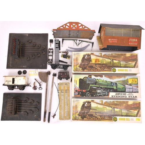 338 - Quantity of kits, accessories, signal box, girder bridge, lever frames, track, etc.