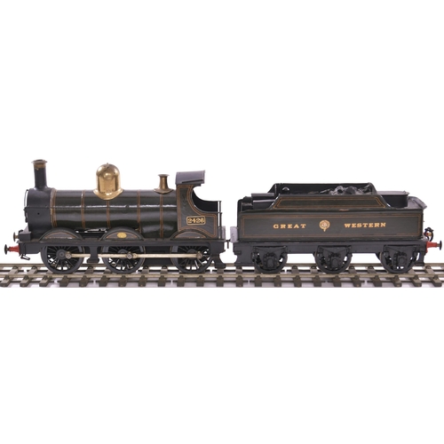 347 - '0' gauge kit built GW 0-6-0 loco and 6 wheel tender 'Dean Goods', GW green, No 2426, 2 rail electri... 