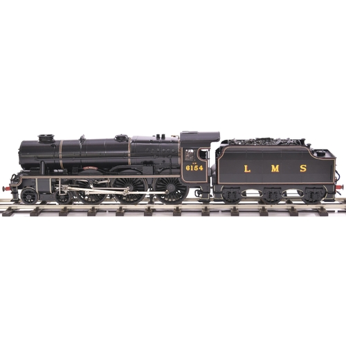 348 - '0' gauge kit built taper boiler Royal Scot Class loco and tender 'The Hussar', No 6154. 2 rail elec... 