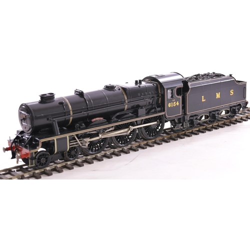 348 - '0' gauge kit built taper boiler Royal Scot Class loco and tender 'The Hussar', No 6154. 2 rail elec... 