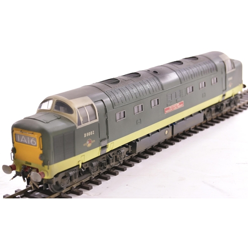 364 - '0' gauge Class 55 Deltic XL loco, BR green, yellow panels, lightly weathered. 'The Kings Own Yorksh... 