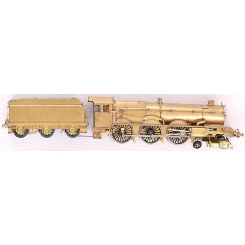 372 - Double '0' gauge. 'Japanese Brass' kit built 'King Class' loco and tender, as yet unpainted. Excelle... 