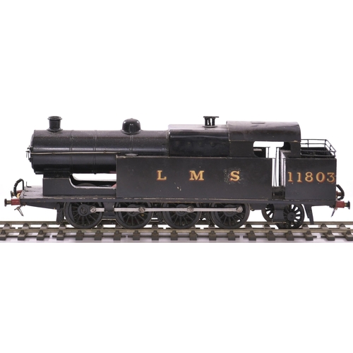 373 - '0' gauge 2 rail electric 0-8-2 tank loco No 11803, LMS black. All brass plate construction with pic... 