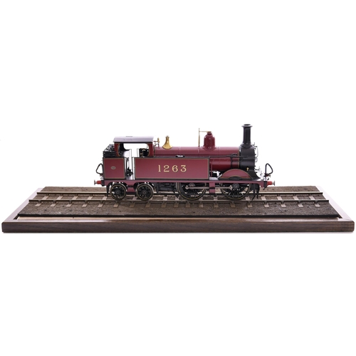 374 - '0' gauge kit built 12 volt electric 2 rail Midland 0-4-4 tank loco, No 1263 of circa 1901 build, ma... 