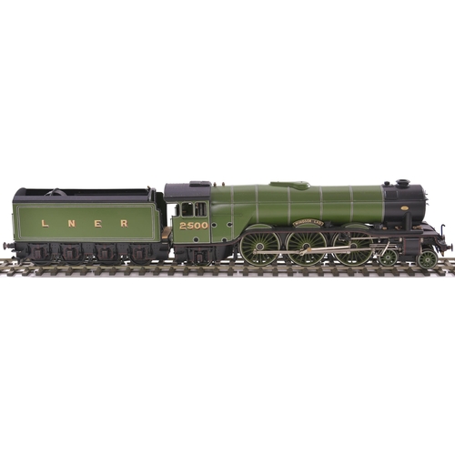 387 - '0' gauge kit built LNER A3 4-6-2 steam loco and 8 wheel tender, 12 volt DC electric, 'Windsor Lad' ... 