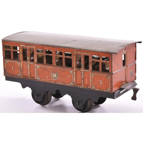 403 - Gauge 1. Paris Metro 2 car set by Georges Carette & Co, circa 1905. Motorised No 1036 4 wheel drivin... 