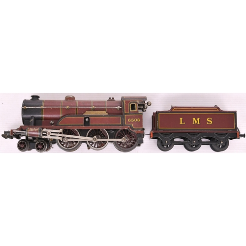 67 - Bing for Bassett-Lowke '0' gauge clockwork litho printed 4-6-0 loco and 6-wheel tender 'Royal Scot' ... 