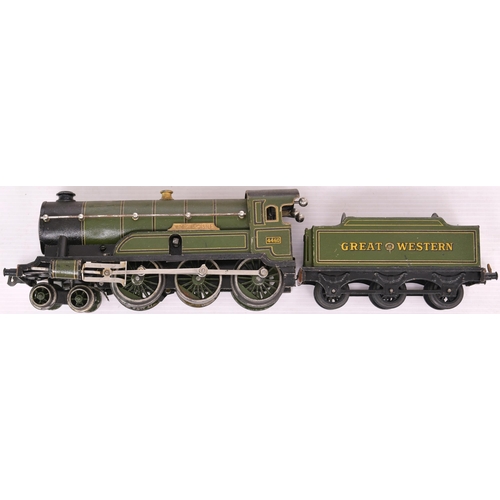 68 - Bing for Bassett-Lowke '0' gauge clockwork litho printed 4-6-0 loco and 6-wheel tender 'Windsor Cast... 