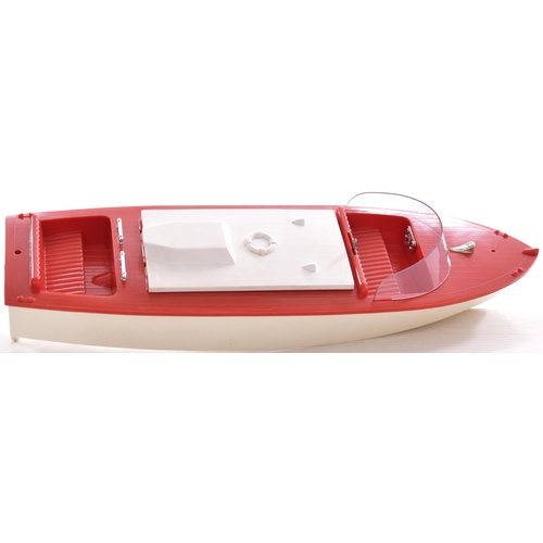 448 - Meccano Ltd. Hornby electric speed boat 'Capri', later plastic model, battery operated, red/white, b... 