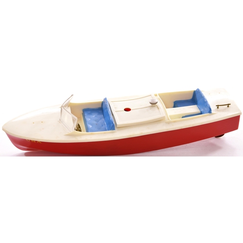 448 - Meccano Ltd. Hornby electric speed boat 'Capri', later plastic model, battery operated, red/white, b... 