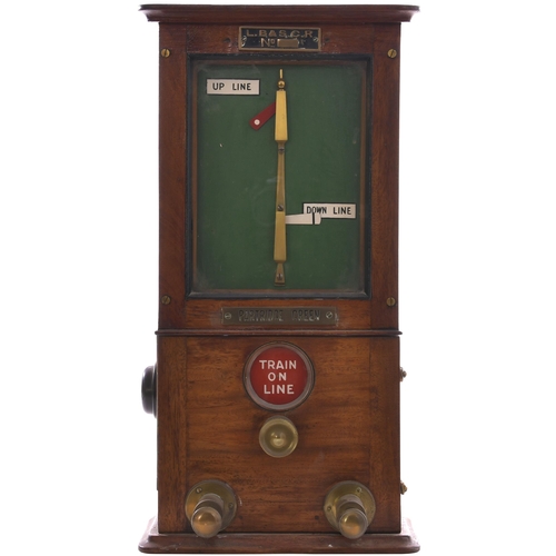 102 - An LBSCR Harpers block instrument with brass plate, PARTRIDGE GREEN, a box on the Christ's Hospital ... 