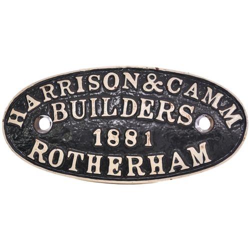 118 - A wagonplate, HARRISON & CAMM, BUILDERS, ROTHERHAM, 1881, cast iron, 8¼