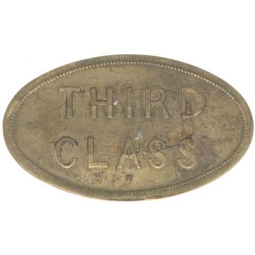 166 - A metal ticket, NEWCASTLE, NORTH SHIELDS & TYNEMOUTH RAILWAY, THIRD CLASS, with coat of arms, brass,... 