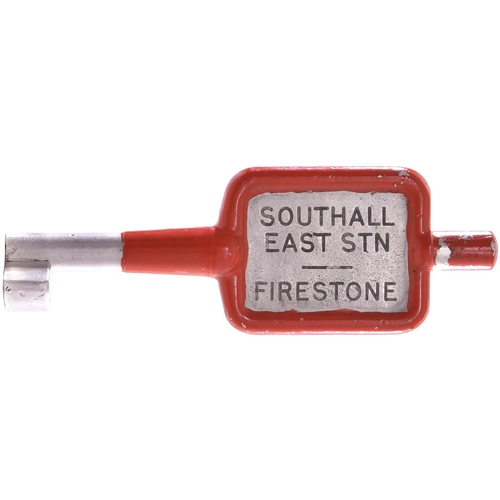 176 - A single line key token, SOUTHALL EAST STN-FIRESTONE, (alloy), the remaining section of the former G... 