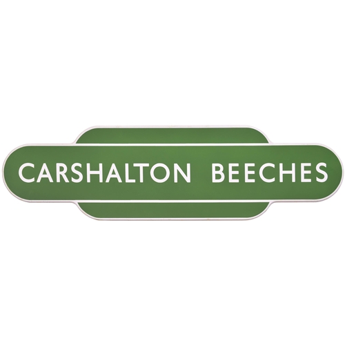 184 - A BR(S) totem sign, CARSHALTON BEECHES, (f/f), from  the West Croydon to Sutton route. Excellent col... 