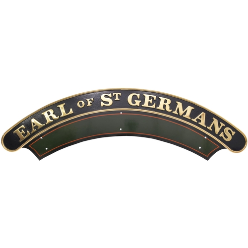 187 - A locomotive nameplate, EARL OF ST GERMANS which was first carried by the GWR 3200 (later 9000) Earl... 