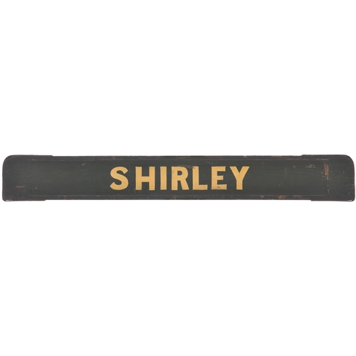 203 - A small carriage board, SHIRLEY-WOLVERHAMPTON, used on local trains, possibly DMUs, via Snow Hill. P... 