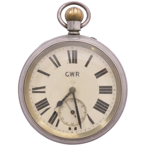 204 - A GWR pocket watch by Rotherhams, the face marked with the company initials, the back engraved GWR 1... 