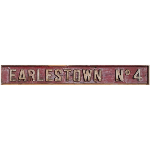 222 - A signal box nameboard, EARLSTOWN No 4, from the Liverpool and Manchester main line, situated just w... 