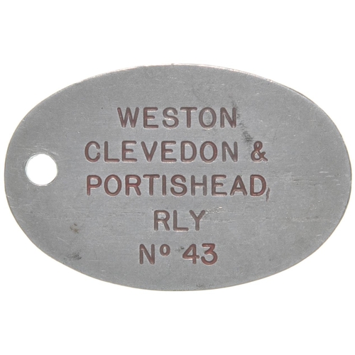 226 - A directors pass, WESTON, CLEVEDON & PORTISHEAD RAILWAY, No 43, FREE PASS, H V MOSELEY ESQ, engraved... 