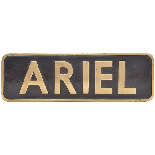 230 - A locomotive nameplate, ARIEL, from the BR Standard Class 7 Britannia 4-6-2 built at Crewe in June 1... 