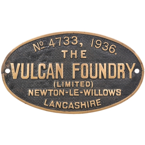 247 - A worksplate, VULCAN, 4733, 1936, Cast brass, 9